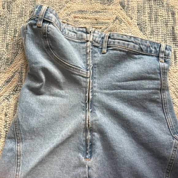 Zara Women’s Strapless Denim Dress Size Medium - Picture 8 of 11